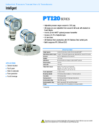 Thumbnail of document Data Sheet - PTI20 Intelligent Pressure Transmitter